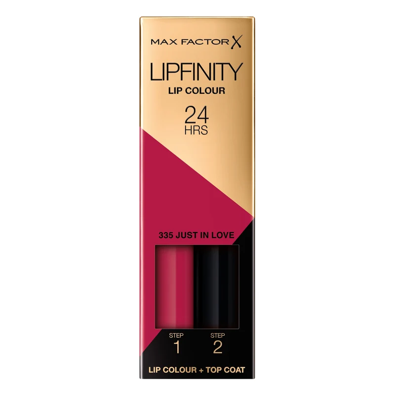 Max Factor - Lipfinity Lip Colour - Rossetto Lunga Durata e Gloss Idratante con Applicazione Bifase - Nuance 335 Just in Love