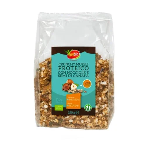 Vivibio crunchy proteico con nocciole e semi di canapa 250 g
