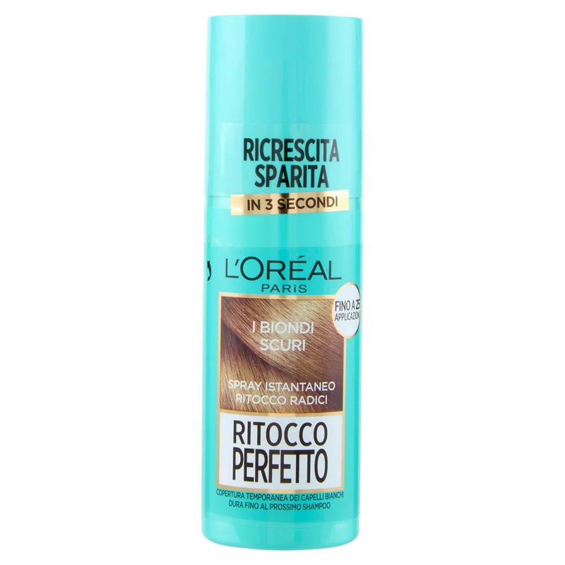 L'Oréal Paris Ritocco Perfetto, Spray Correttore per Radici e Capelli Bianchi, Biondo Scuro, 75 ml