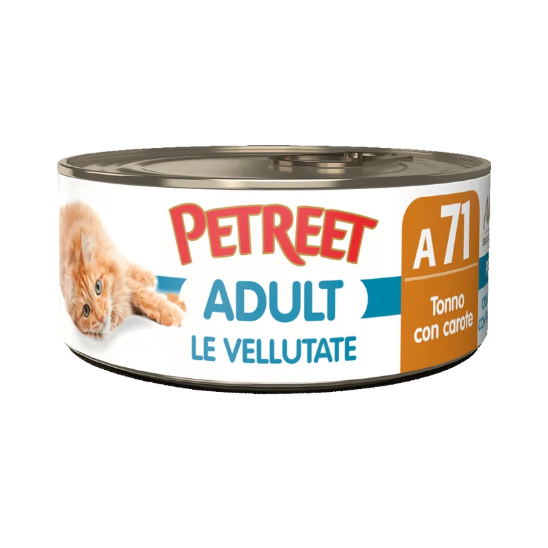 Petreet Adult Le Vellutate Tonno Con Carote Per Gatti Lattina 70g
