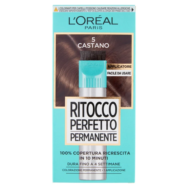 L'Oréal Paris Colorazione Ritocco Perfetto Permanente, 100% Copertura Ricrescita, Castano