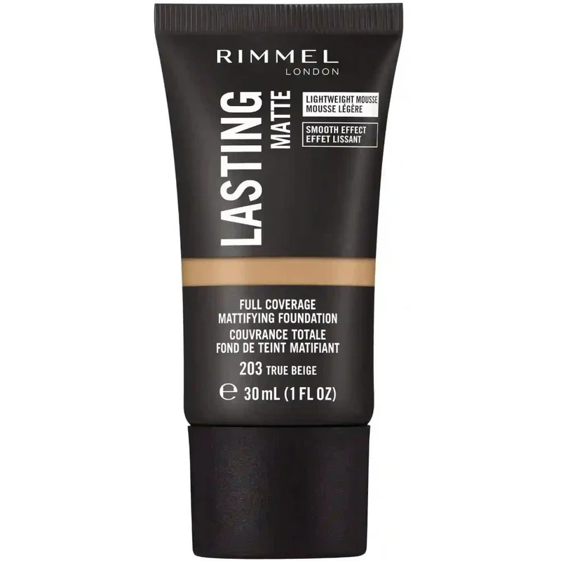 Rimmel Fondotinta Lasting Matte 203 True Beige 30ml