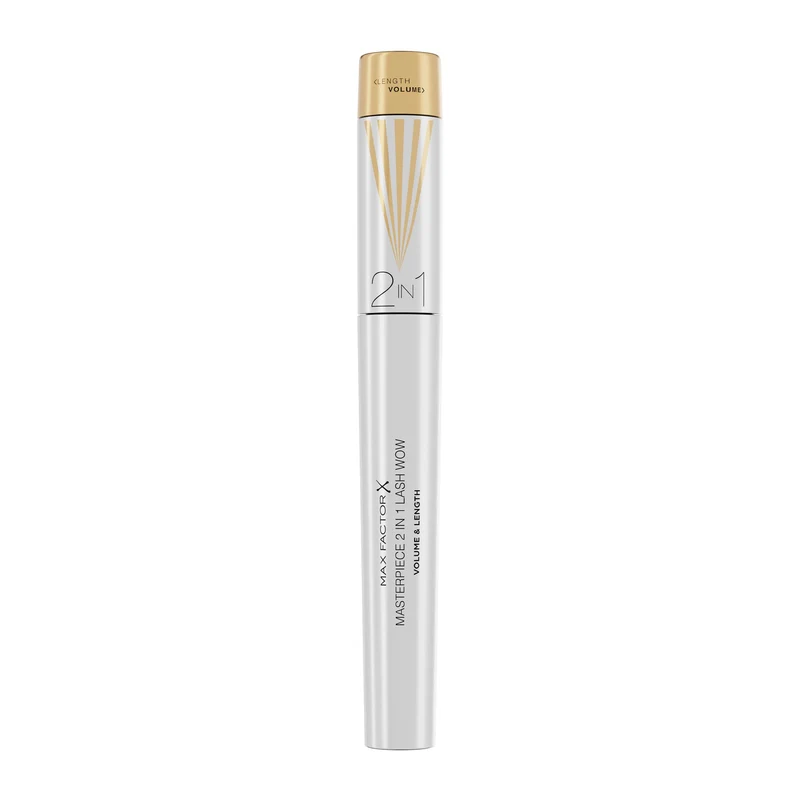 Max Factor Mascara Masterpiece 2 In 1 Lash Wow, Mascara Volumizzante e Allungante, Formula Vegana, adatto per Occhi Sensibili, 001 Black, 7ml
