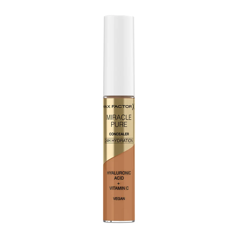 Max Factor Correttore Liquido Miracle Pure, Formula con Vitamina C e Acido Ialuronico, 24 Ore di Idratazione, 100% Vegan, Tonalità 07 Medium to Tan
