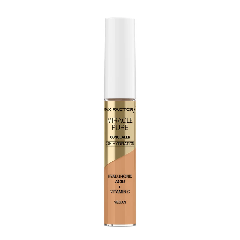 Max Factor Correttore Liquido Miracle Pure, Formula con Vitamina C e Acido Ialuronico, 24 Ore di Idratazione, 100% Vegan, Tonalità 04 Medium