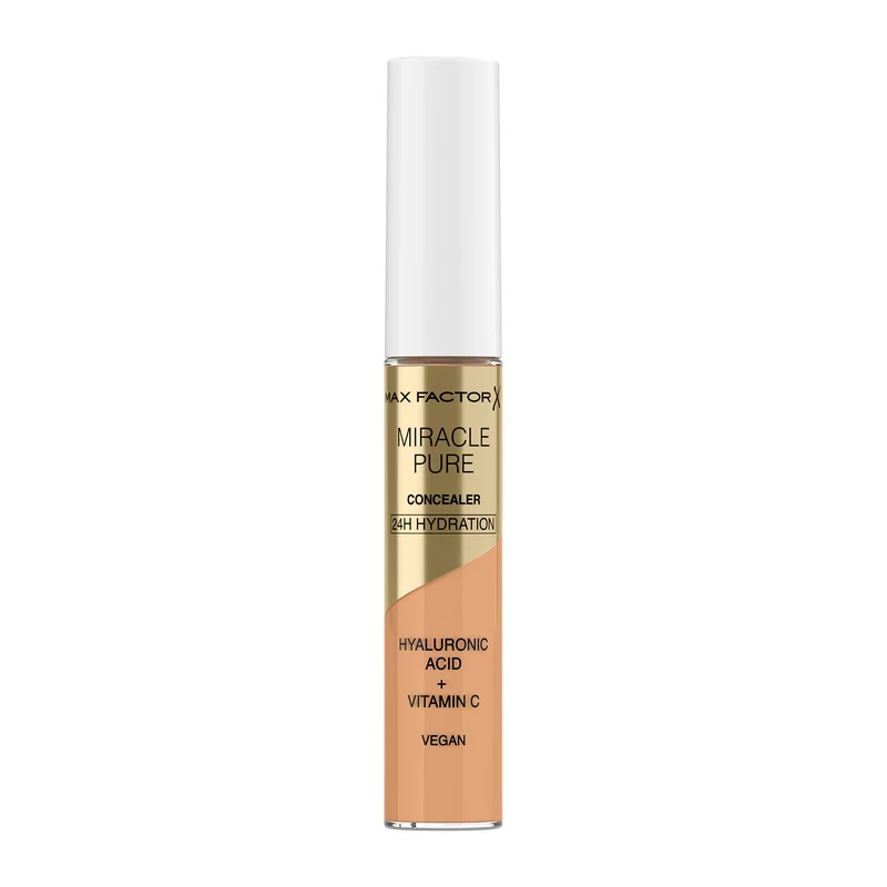 Max Factor Correttore Liquido Miracle Pure, Formula con Vitamina C e Acido Ialuronico, 24 Ore di Idratazione, 100% Vegan, Tonalità 03 Light to Medium
