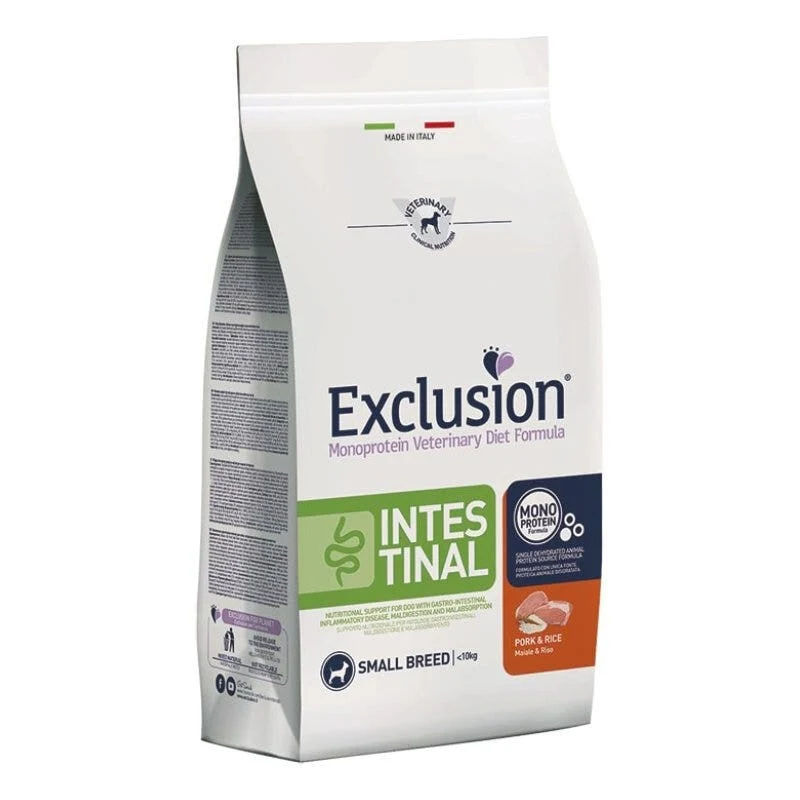 Dorado Exclusion Monoprotein Diet Intestinal Small Breed Maiale E Riso Cibo Secco Per Cani 800g