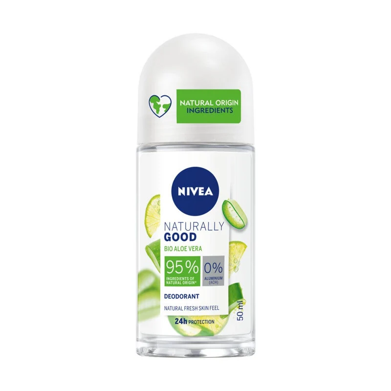 Nivea Naturally Good Aloe Vera Deodorante Roll On Deodorante Con Aloe Vera Bio 0% Alluminio 50ml