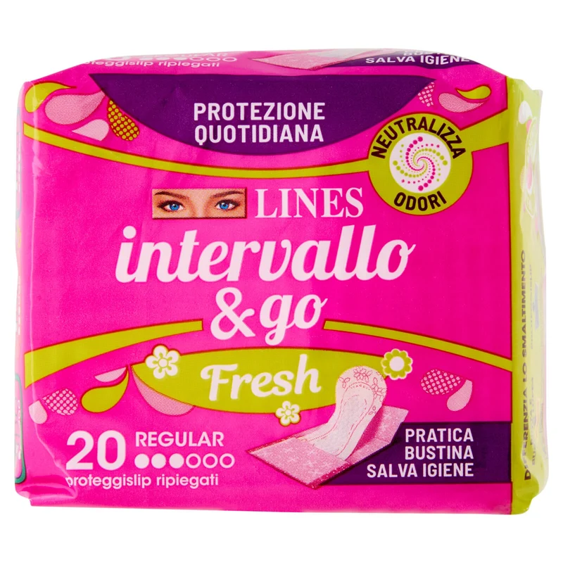 Lines intervallo & go Fresh Regular proteggislip ripiegati 20 pz