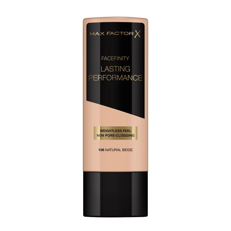 Max Factor - Fondotinta Liquido Lasting Performance - Alta Coprenza, Finish Matte e Lunga Durata - 106 Natural Beige - 35 ml