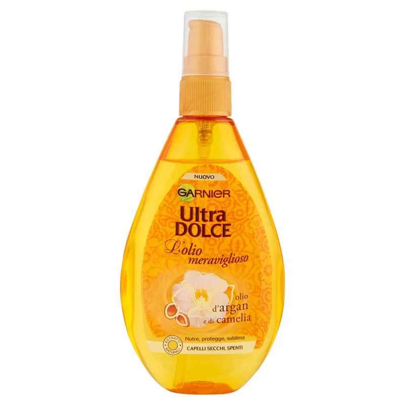 Garnier Olio per Capelli Ultra Dolce Meraviglioso, Formula con Olio di Argan e Camelia, 150 ml