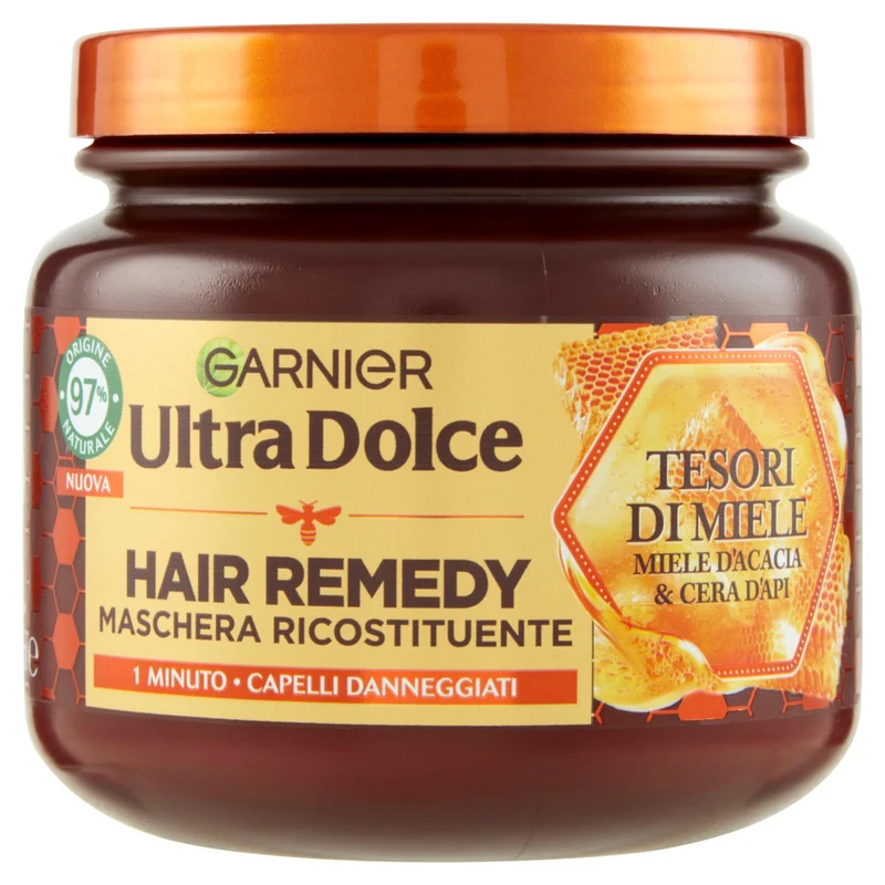 Garnier Ultra Dolce Tesori di Miele, Maschera Riparatrice Hair Remedy 340 ml