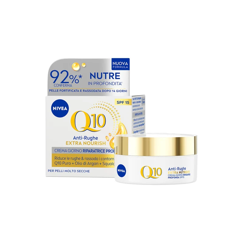 Nivea Q10 Anti-rughe Extra Nutriente Crema Giorno Riparatrice Spf 15 Viso Antirughe 50ml