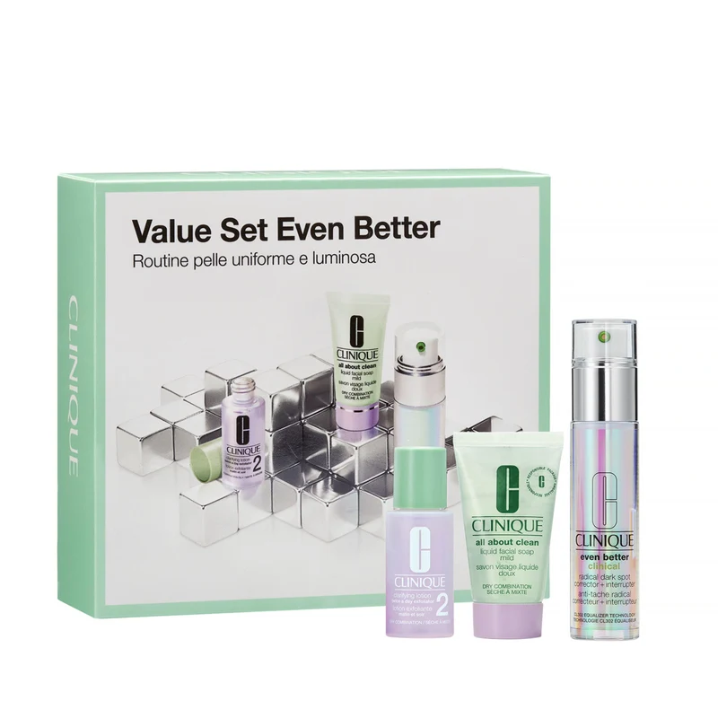 Cofanetto Even Better Value Set, per una pelle luminosa e dall'aspetto più uniforme.