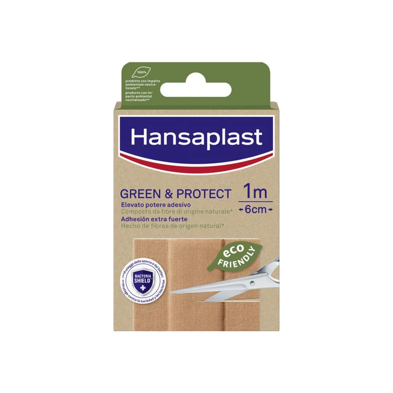 Hansaplast Cerotti Green & Protect Striscia Impermeabili E Sostenibili 1mx6cm 10 Pezzi