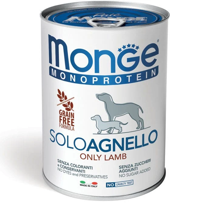 Monge Monoprotein Solo Agnello Cibo Umido Per Cani Adulti 400g