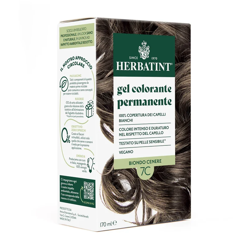 Herbatint Tintura Per Capelli Gel Permanente 7C Biondo Cenere 170ml