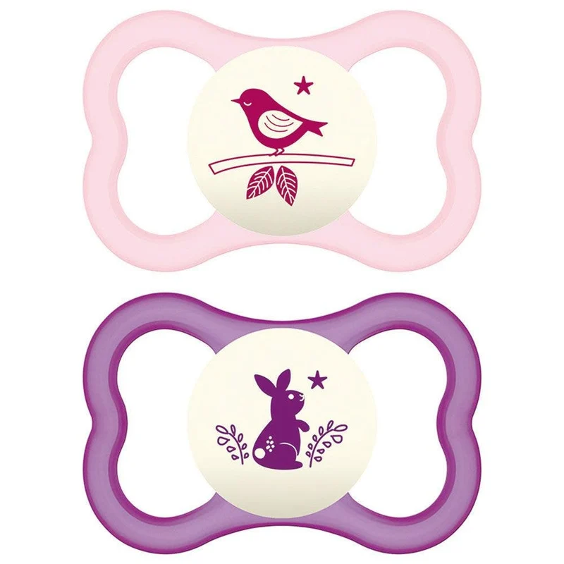 Mam Air Night Set Succhietto In Silicone Per Bambine 6 Mesi+ Fantasia Assortita
