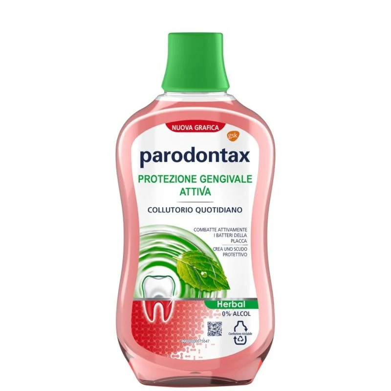 Parodontax Herbal Collutorio Quotidiano Protezione Gengive Alito Fresco Senza Alcool 500ml