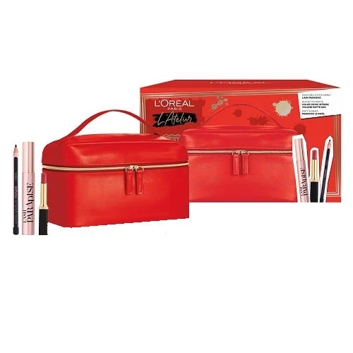L'Oreal Paris L'Atelier Kit Mascara Lash Paradise Extra Nero + Rossetto Matte + Matita Nera