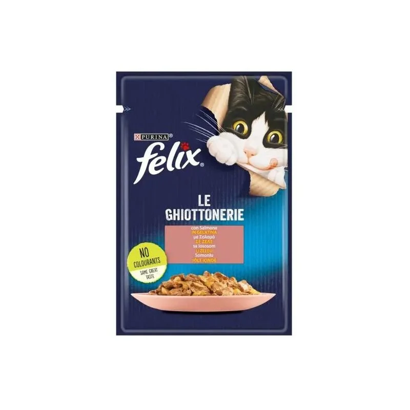 Purina Felix Le Ghiottonerie Gusto Salmone Cibo Umido Gatti Adulti Busta 85g