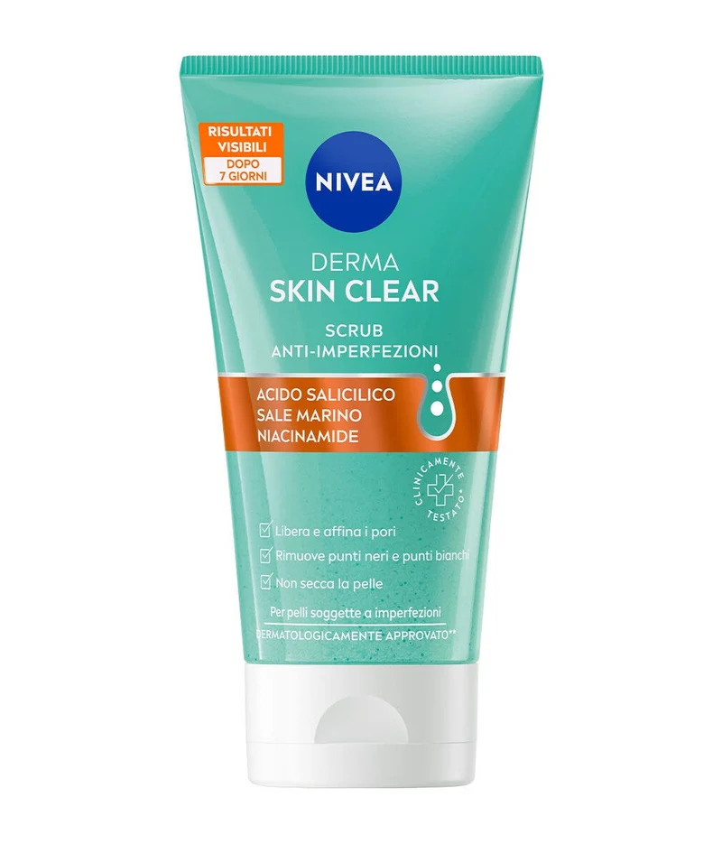 Nivea Derma Skin Clear Scrub Viso Anti-imperfezioni Per La Cura Della Pelle Grassa 150ml