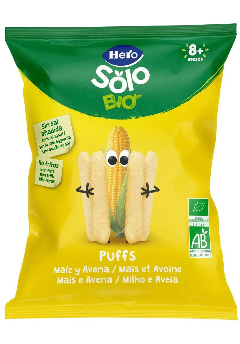 Hero Solo Snack Mini Puffs Mais e Avena Biologici 18g