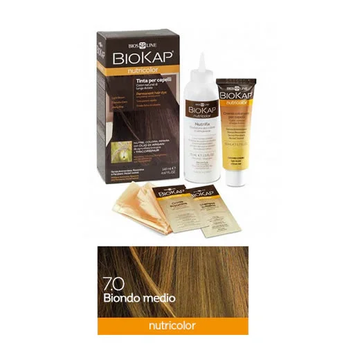 BIOKAP NUTRICOLOR 7,0 BIONDO MEDIO TINTA TUBO + FLACONE