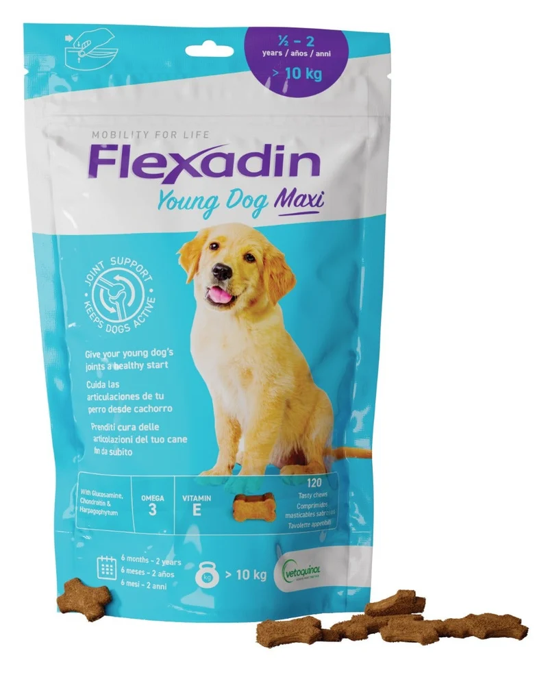 Flexadin Young Mangime Complementare Articolazioni Cani Giovani Taglia Grande 120 Tavolette