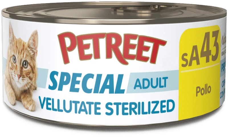 Petreet Vellutate Pollo Cibo Umido Gatto Sterilizzato Barattolo 70g