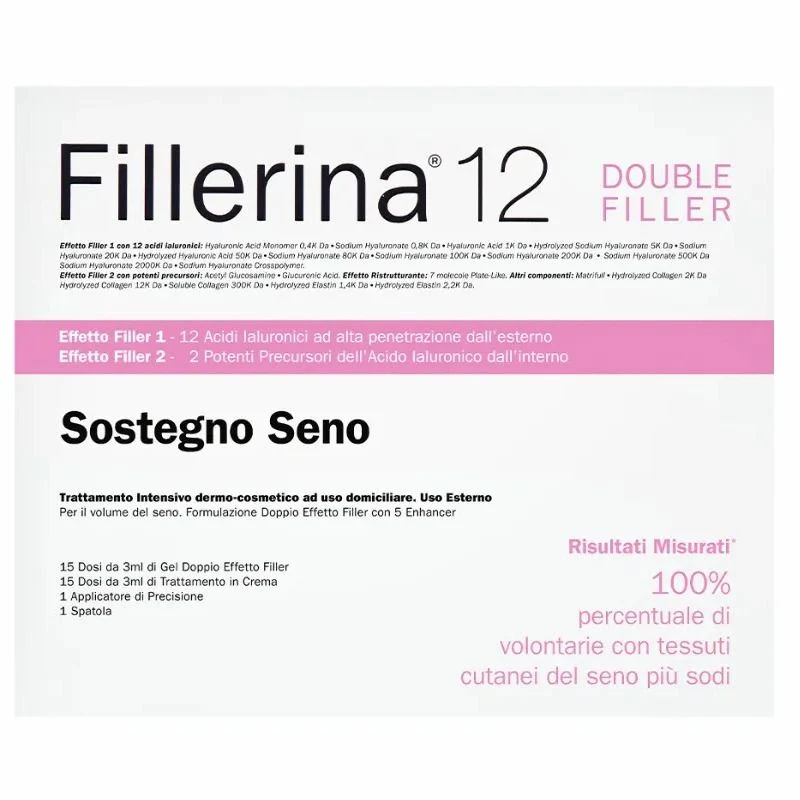 Fillerina 12 Double Filler Sostegno Seno Grado 3 trattamento intensivo 15 dosi crema + 15 dosi gel d