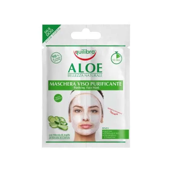 Equilibra Aloe maschera viso purificante 2 pezzi