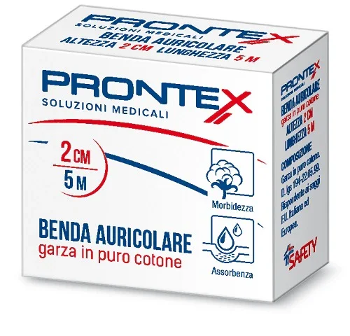 PRONTEX BENDA AURICOLARE IN PURO COTONE 2X5CM
