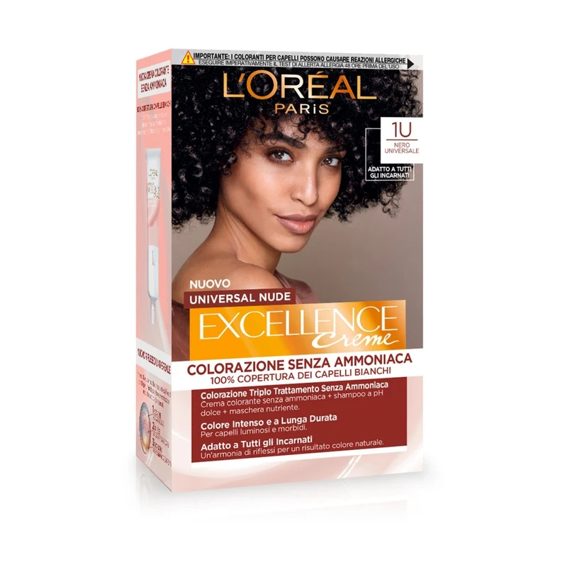L'Oréal Paris Kit Excellence Universal Nude Colorazione Permanente 1U Nero Universale
