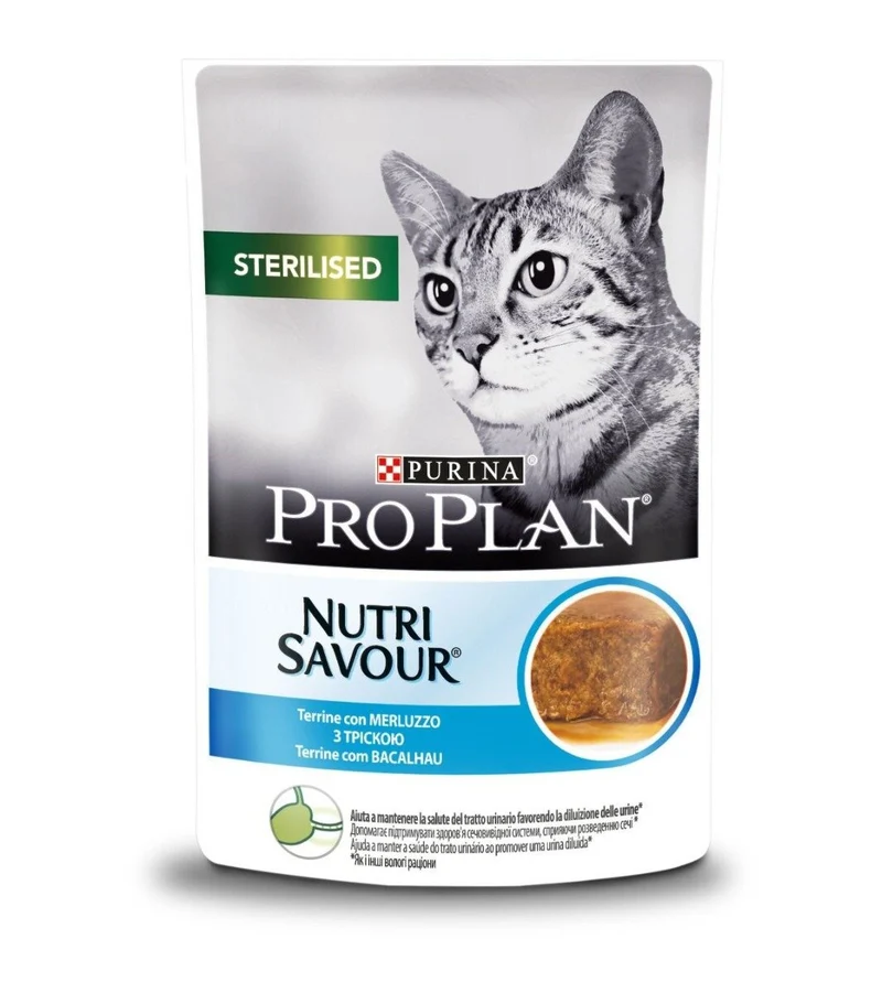 Purina Pro Plan Nutri Savour Sterilised Gatto Pezzetti Merluzzo In Mousse Bustina 85g