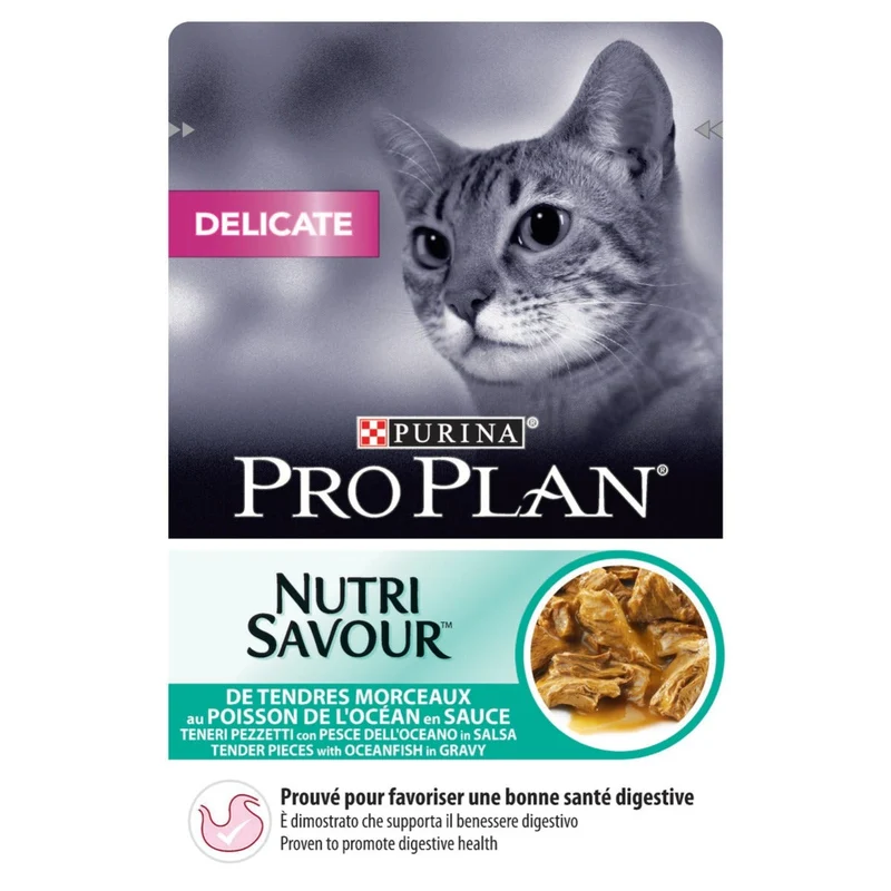 Purina Pro Plan Nutri Savour Delicate Gatto Pezzetti Pesce Oceanico In Salsa Bustina 85g