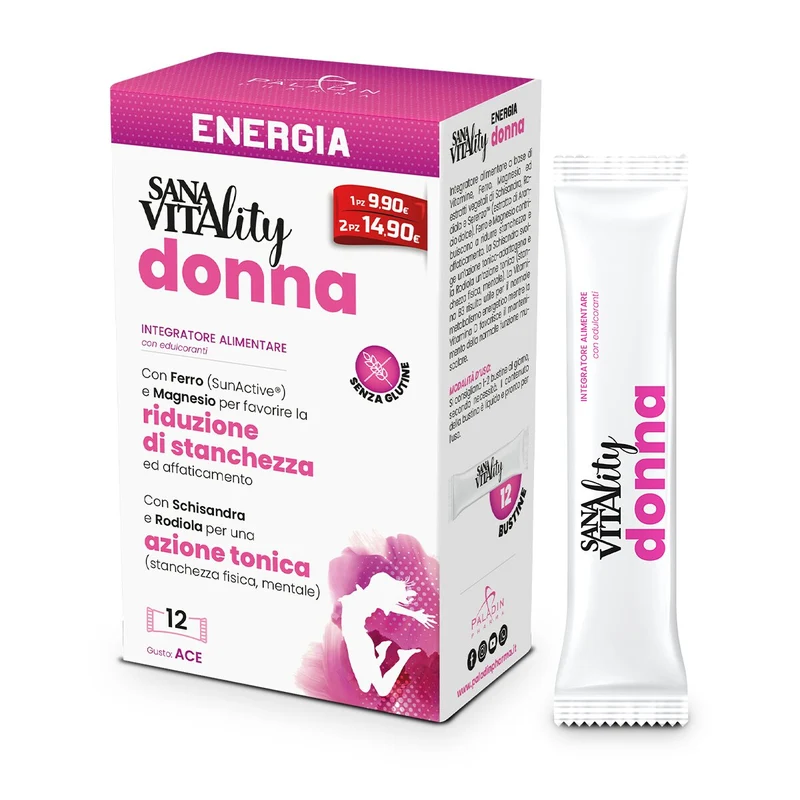 Sanavitality Donna integratore alimentare per ridurre la stanchezza gusto ACE 12 stick