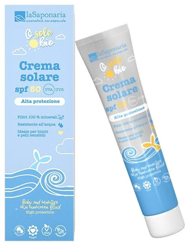 La Saponaria Crema Solare SPF50 per pelli sensibili e bambini 40ml