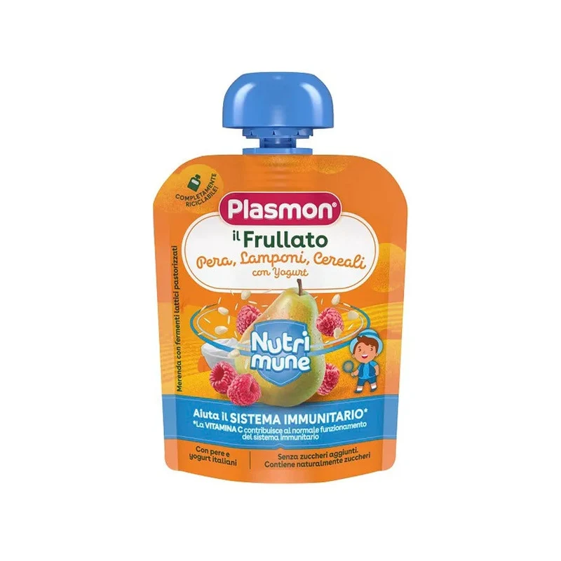 Plasmon Nutri-Mune Frullato Pera/Lampone/Cereali/Yogurt 85g