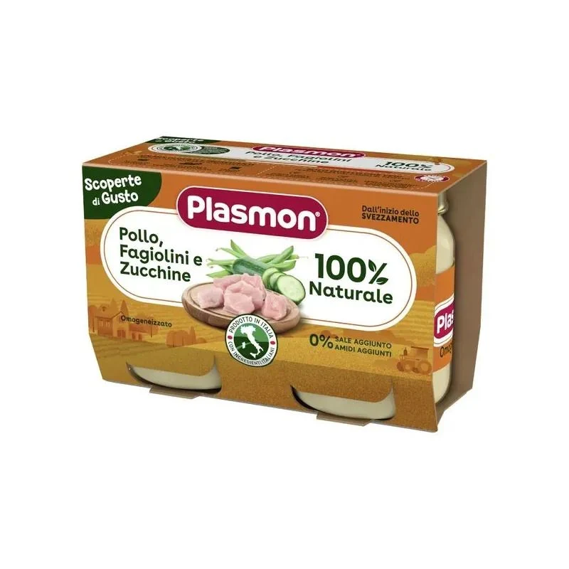 Plasmon Scoperte di Gusto omogeneizzato pollo fagiolini e zucchine 6 mesi+ 2x120g