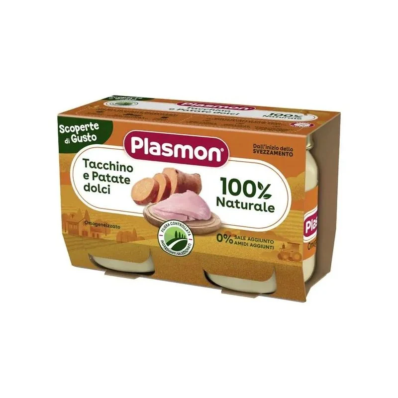 Plasmon Scoperte di Gusto omogeneizzato tacchino e patate dolci 6 mesi+ 2x120g