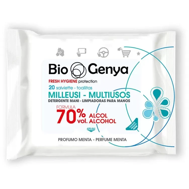 Biogenya Salviette Milleusi Igienizzanti 70% Alcool 20 Pezzi