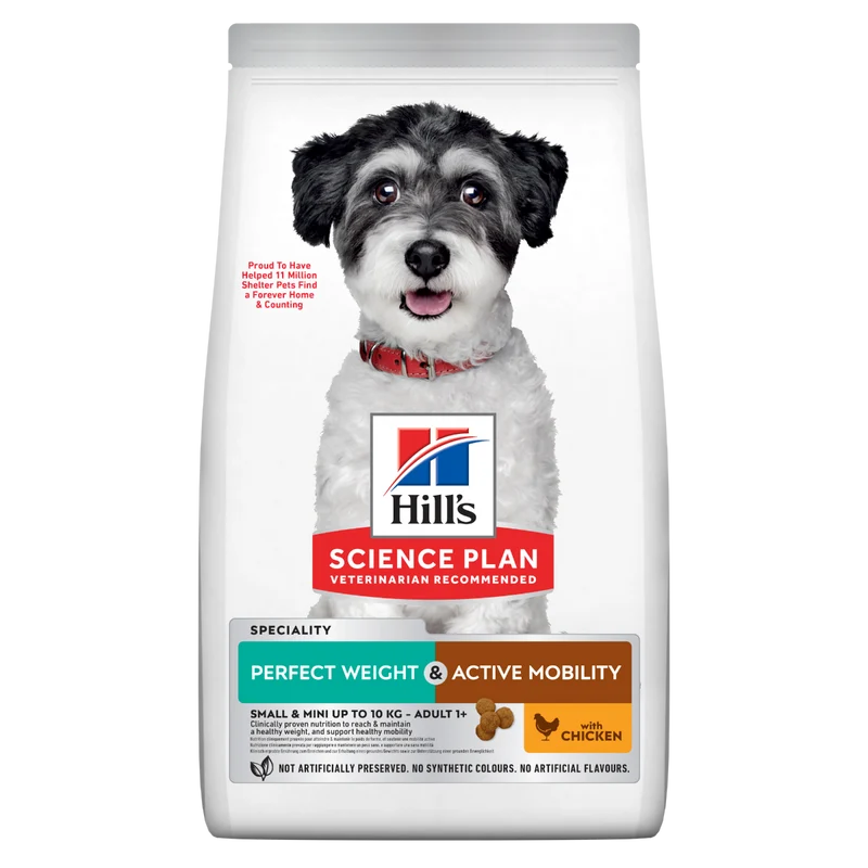 Hill's Science Plan Perfect Weight & Active Mobility Adult Crocchette Con Pollo Per Cani Taglia Piccola Sacco 1,5 kg