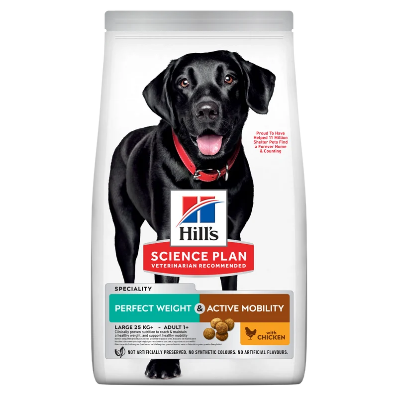 Hill's Science Plan Perfect Weight & Active Mobility Adult Crocchette Con Pollo Per Cani Taglia Grande Sacco 12 Kg