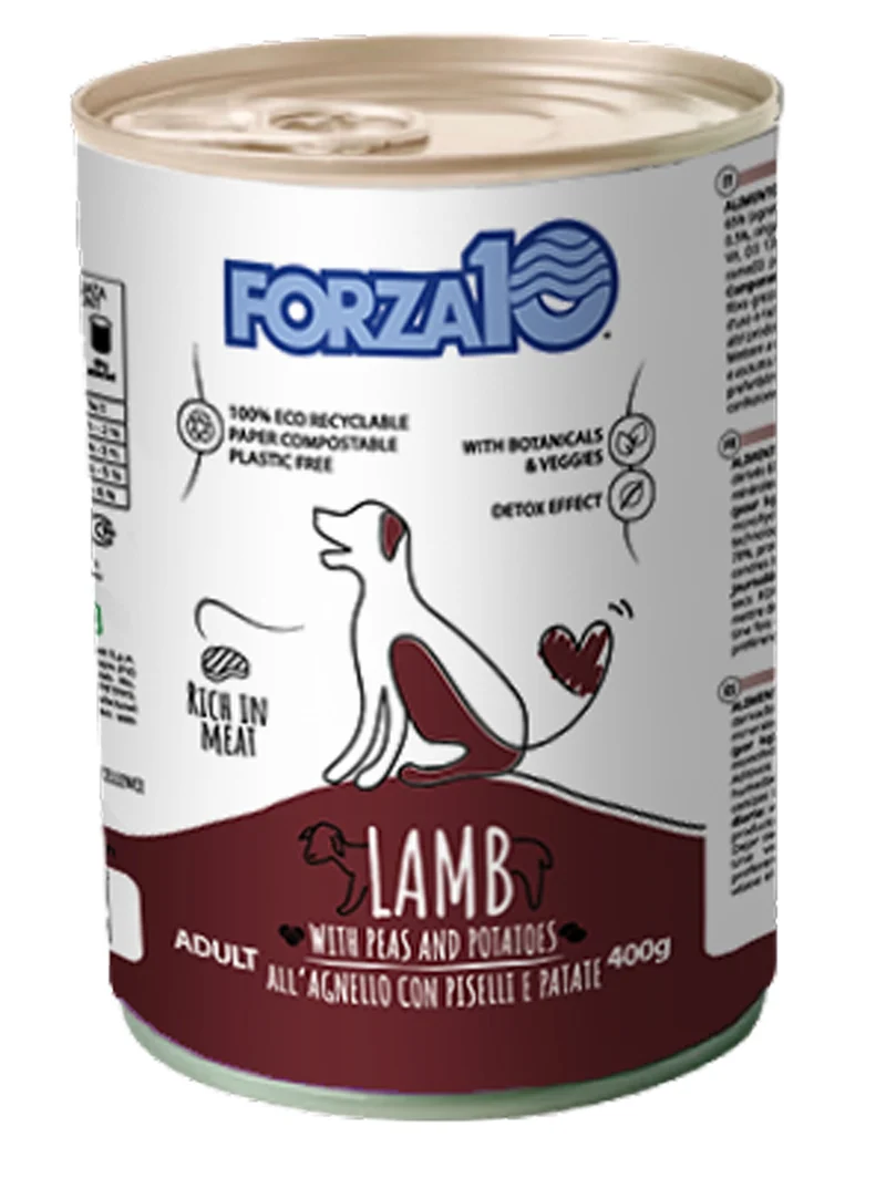 Forza10 Adult Maintenance Cibo Umido Con Agnello/Piselli/Patate Cani Adulti Barattolo 400g