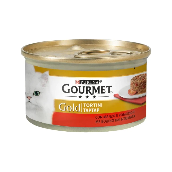 Purina Gourmet Gold Tortini Con Manzo E Pomodori Per Gatti Lattina 85g