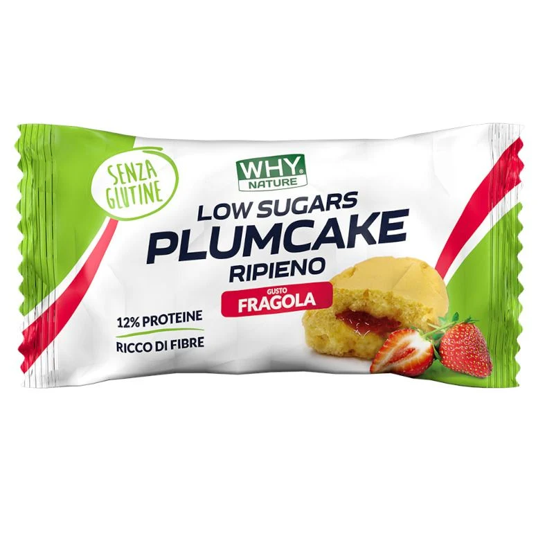 Whynature Low Sugar Plumcake Ripieno gusto fragola 50g