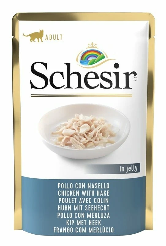 Schesir Pollo Con Nasello In Jelly Cibo Umido Gatti Adulti Bustina 85g