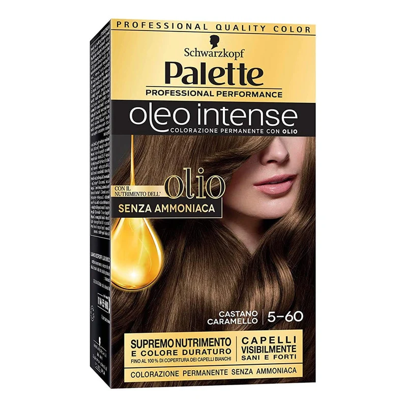 Schwarzkopf Palette Oleo Intense Tintura Senza Ammoniaca Con Dioppio-Olio Attivatore 5-60 Castano Caramello