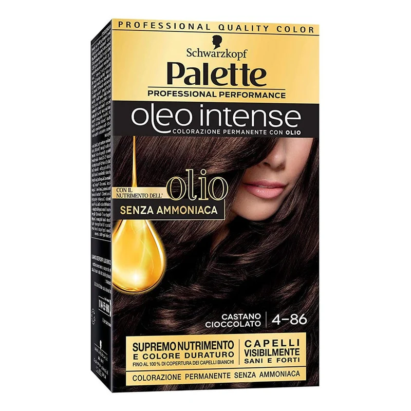 Schwarzkopf Palette Oleo Intense Tintura Senza Ammoniaca Con Dioppio-Olio Attivatore 4-86 Castano Cioccolato